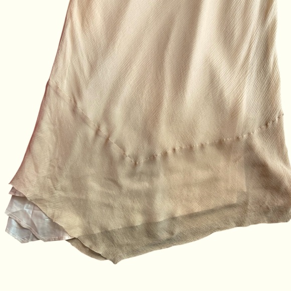 Inwear Size 8 Beaded Floral Crepe Maxi Dress Beige Blush Asymmetric Fairycore - Picture 10 of 10